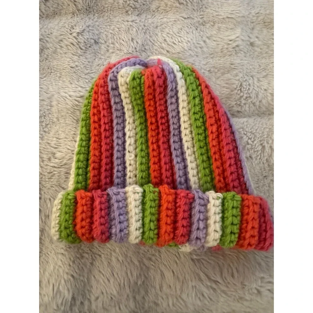 Anthropologie Chunky Multicolour Beanie Hat